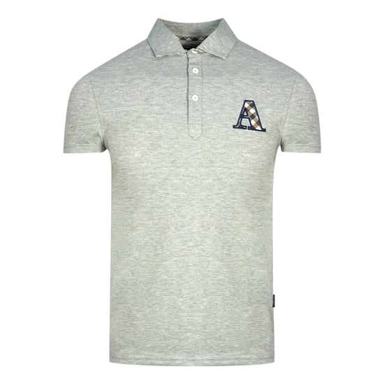 Aquascutum Check A Logo Grey Polo Shirt