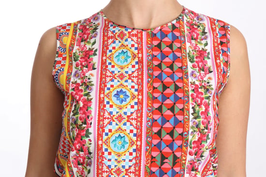 Dolce & Gabbana Damen Carretto Print Pure Cotton Tanktop Blumenshirt - Image 3