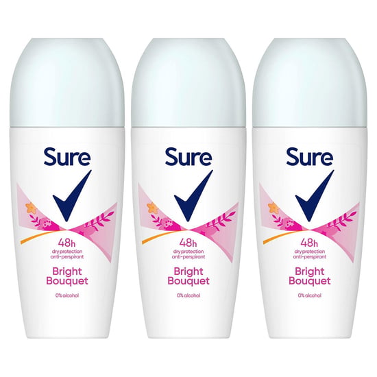 Sure Women Roll On Bright Bouquet AntiPerspirant Deo 48H Protection, 3x50ml