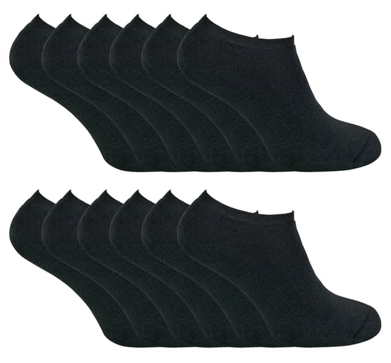 Mens Thermal Low Cut Trainer Socken | 12 Paar Multipack | Winter Unsichtbare Socken für Männer - Schwarz - Image 1