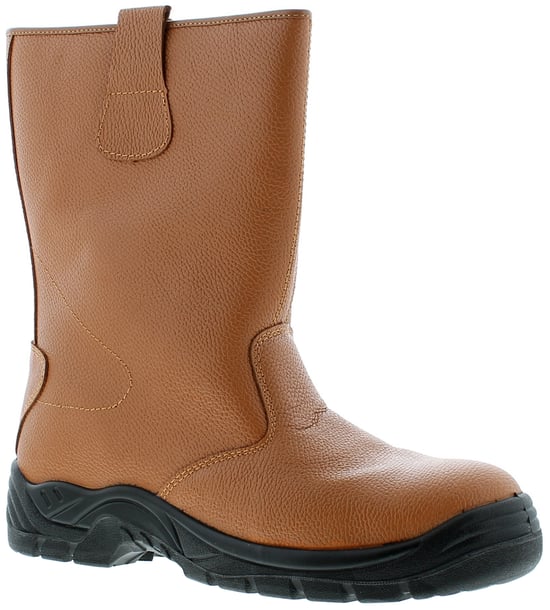 Tradesafe Mens Safety Boots Riggers Slip On tan - Image 1