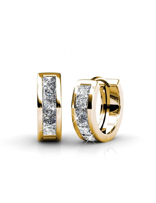 Quadratische Ohrringe - Gold und Kristall - Image 1