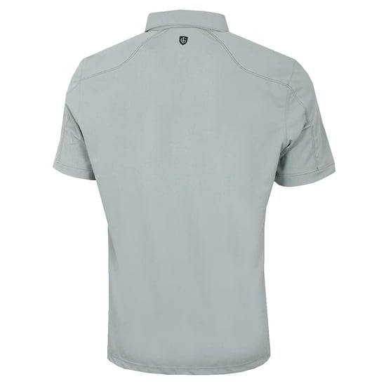 Island Green - Poloshirt Abgesteppt für Herren - Emblem (Schlachtschiff Grau) - Image 2
