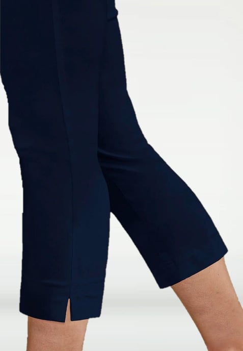 M&CO Damen Crop Stretch-Hose in Marineblau - Image 3