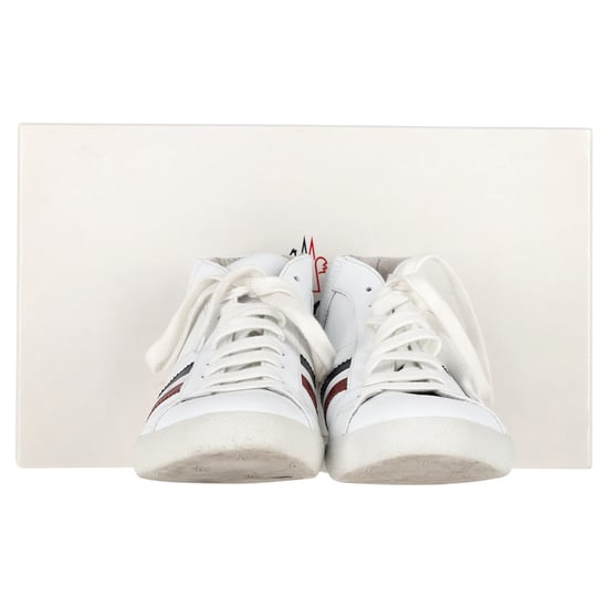Moncler Monte Carlo Gestreifte High-Top-Sneaker aus weißem Leder - Image 2