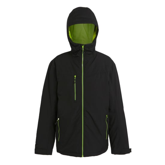 Regatta Mens Navigate Insulated Waterproof Jacket (Black/Lime Green)