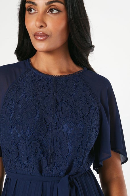 Petite Lace Angel Sleeve Midi Dress