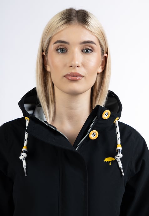 Schmuddelwedda Regenjacke - recyceltes Material Damen Schwarz - Image 3