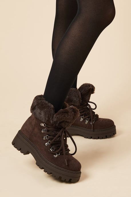 Tavia Faux Fur Lined Cosy Hiker Ankle Boot