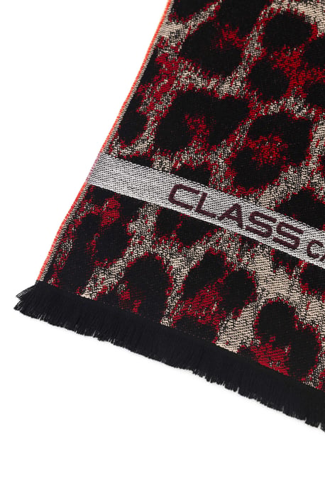 Cavalli Class Men's Burgundy Wool Scarf