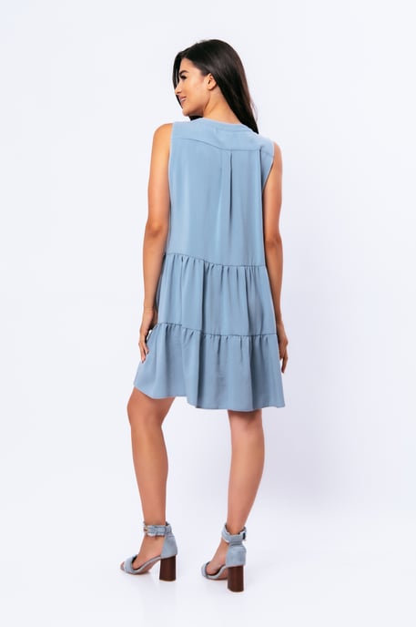 Ärmelloses Hellblaues A-Linien-Kleid - Image 4