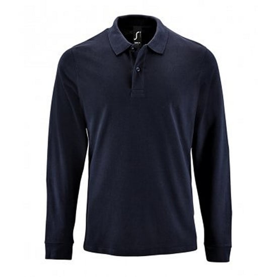 SOLS Mens Perfect Langarm-Pique-Poloshirt (French Navy) - Image 1