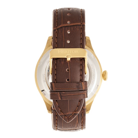 Heritor Automatik Gregory Semi-Skelettuhr mit Lederarmband - Image 2