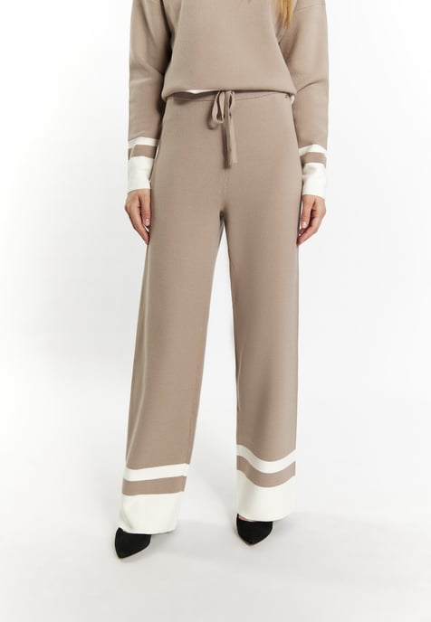 Dreimaster Strickhose Damen Schlamm Wollweiss - Image 3