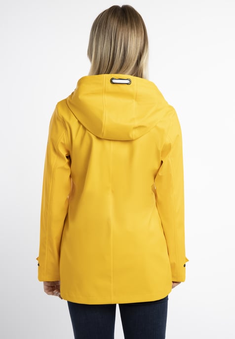 Schmuddelwedda Regenjacke Damen Sonnengelb Hellgrau Melange - Image 4