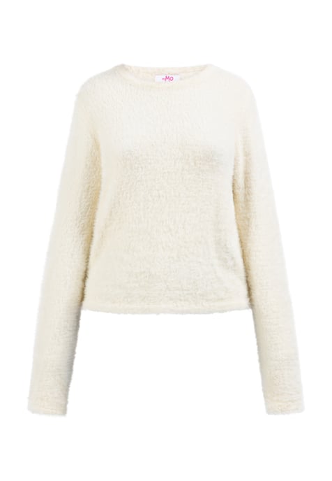 Mymo Strickpullover Damen Wollweiß - Image 1