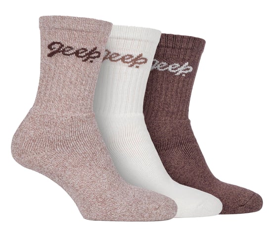 Womens Wandern Boot Socken | Jeep | Damen gerippt Outdoor gepolsterte Socken mit verstärkter Ferse und Spitze - Tan / Creme - Image 1