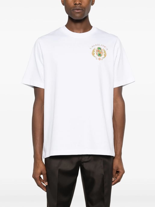 Casablanca Joyaux D'Afrique Tennis Club Bedrucktes T-Shirt in Weiß - Image 2