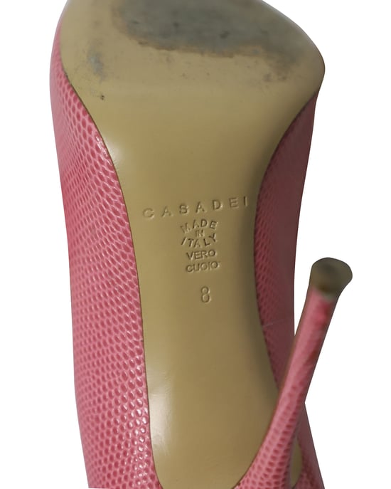 Casadei Spitzer Stiletto-Absätze aus rosanem Leder - Image 6