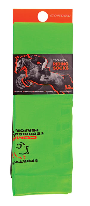 COMODO - Femme Chaussettes Equitation | Chaussettes Hautes Longues pour Eté - Néon Vert - Image 2