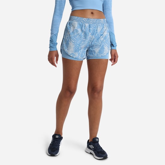 Umbro Womens/Ladies Pro Training Printed Hybrid Shorts (Allure/Silver Grey)