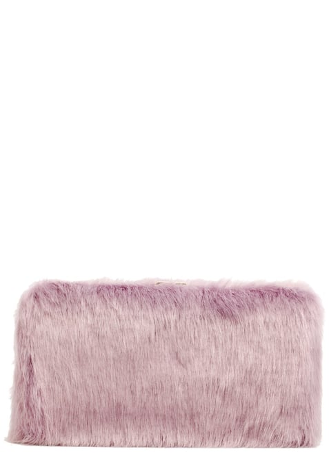 Faux Fur Clutch Bag & Chain