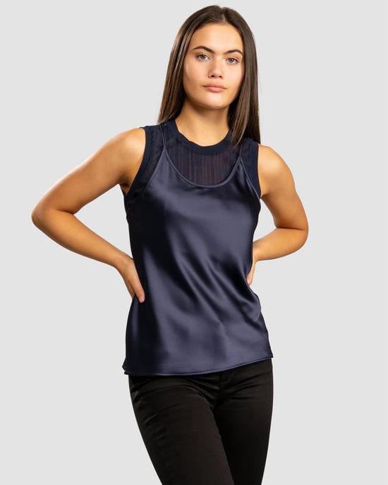 Armani Exchange Womens Layered Satin Blouse - Image 3
