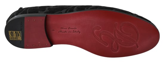 Dolce & Gabbana Schwarze Jacquard Ballerinas Hausschuhe Loafers Schuhe - Image 6