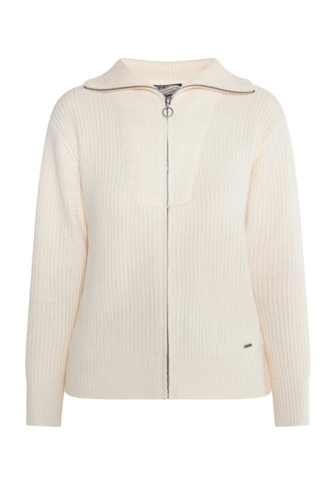 Dreimaster Strickjacke Damen Wollweiß - Image 1