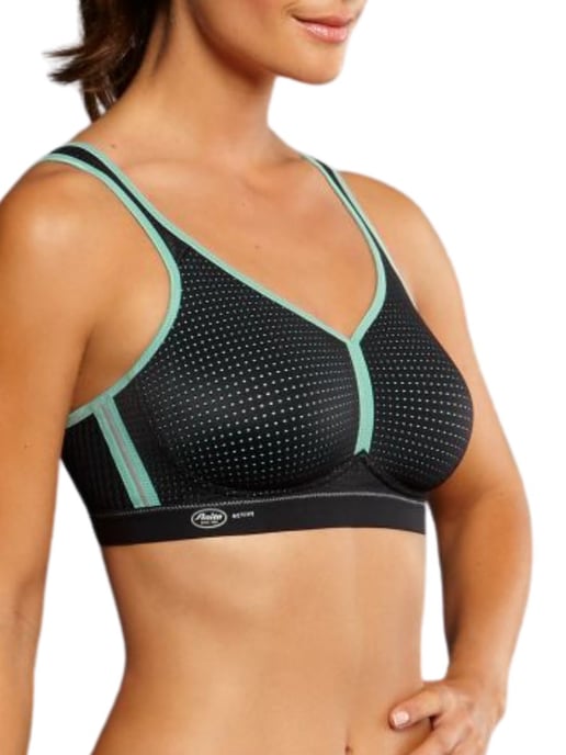 Dynamix Star Sports Bra Black/Pool Blue