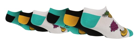 6 Pack Herren Neuheit Trainer Socken | Wildfeet | Lustige Low Cut Socken für Sommer - Obst - Image 1