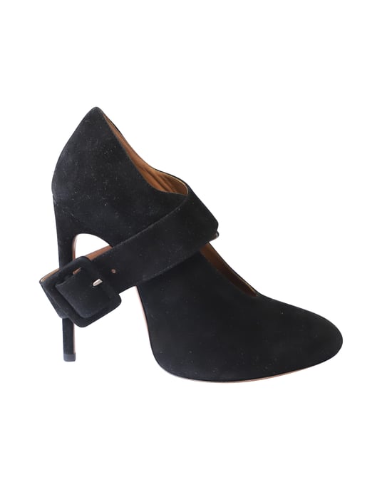 Alaia Cross Strap Pumps aus schwarzem Wildleder - Image 1