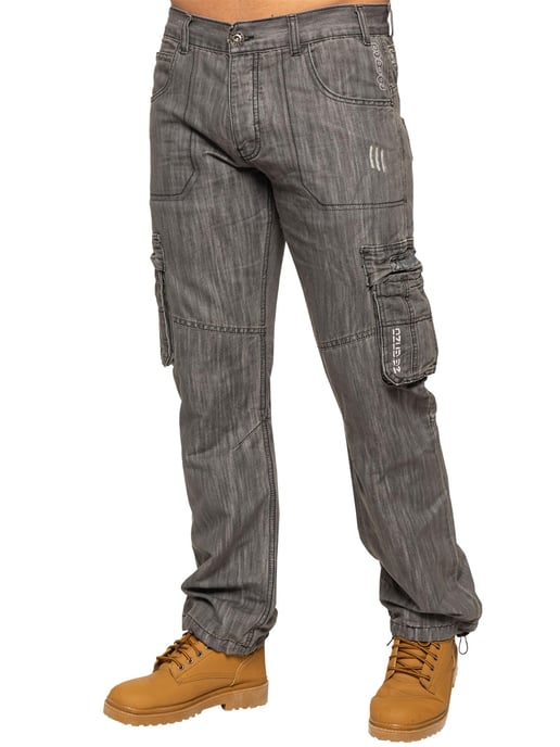 Enzo | Herren Combat Denim Jeans - Grau - Image 1