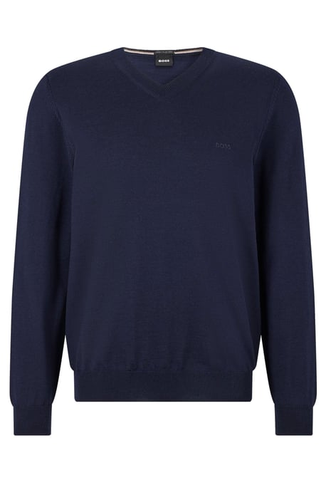 Boss Baram-l V-neck Knitwear Dark Blue - Image 1