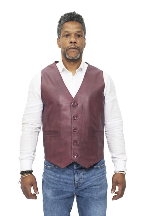 Mens Classic Leather Waistcoat-Chester