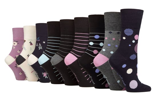 9 Pack Bambus Socken Damen | Gentle Grip | Extra Wide Soft Top nicht elastische Socken - SOLRM423738 - Image 1