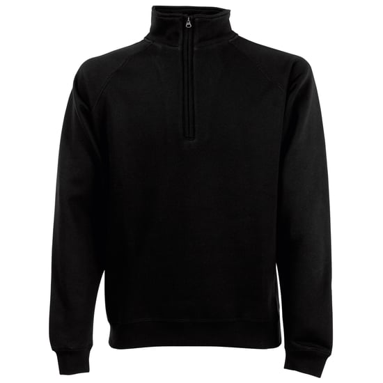 Fruit Of The Loom Herren Premium 70/30 Zip Neck Sweatshirt (Schwarz) - Image 1