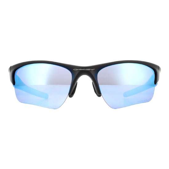 Oakley Wrap Mens Matte Black Prizm Deep H2O Polarized Sunglasses