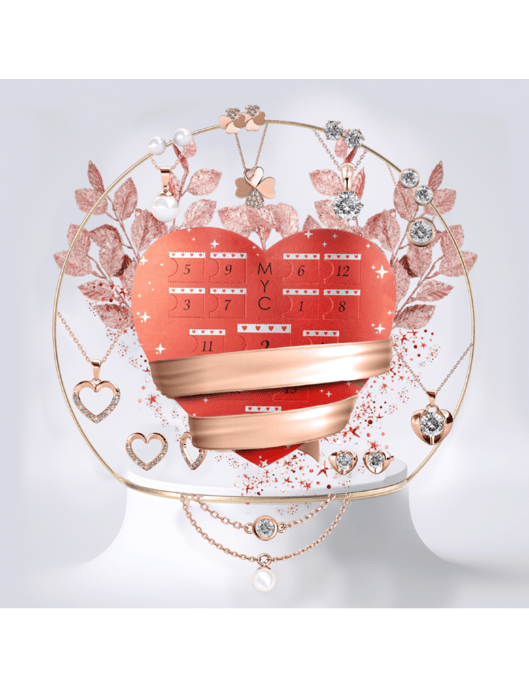 Adventskalender Herz - 14 Juwelen - Rose Gold und Kristall - Image 1