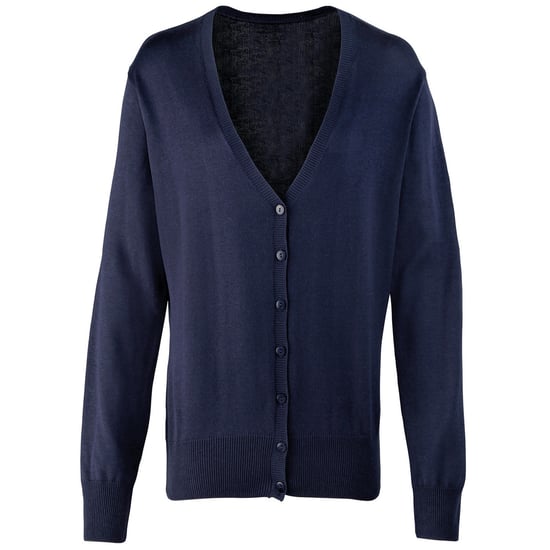Premier - Strickjacke V-Ausschnitt für Damen (Marineblau) - Image 1