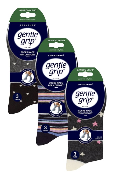 9er-Pack Bambus-Socken Damen | Gentle Grip | Extra Wide Soft Top Non Elastic Socken - Multicolour - Image 2