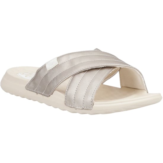 HEYDUDE Christi Slide Distressed Polyurethan Damen Metallic Sandalen - Image 1