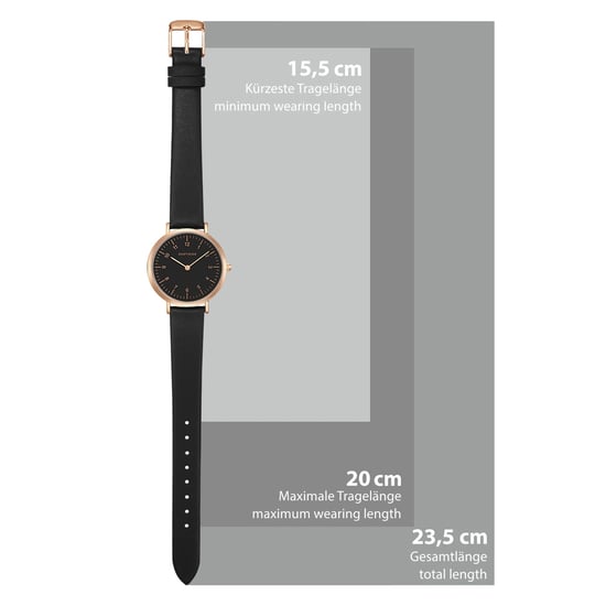 Eastside Female Quartz Rose Gold Genuine Leather Black Watch - Image 5
