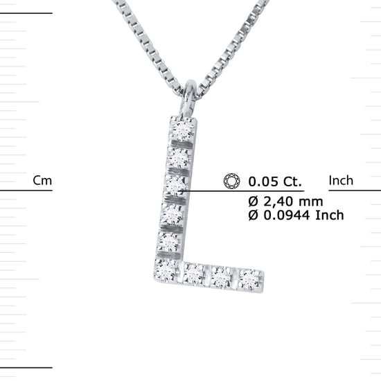 DIADEMA - Necklace with Diamonds - L - White Gold