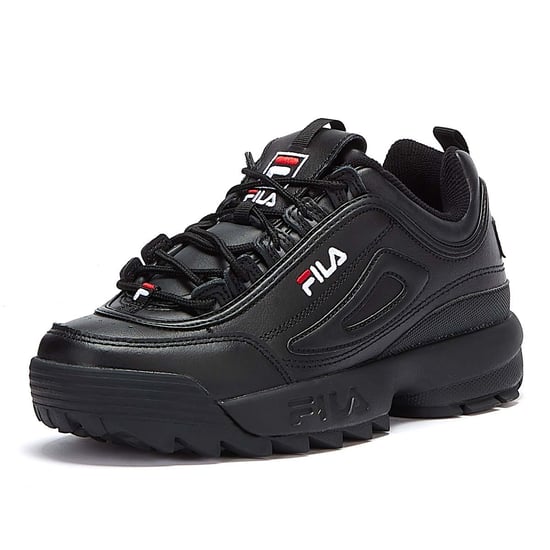 Mens Womens Fila Disruptor II Premium-Trainer - (Schwarz / Weiß / Fila Rot) - Image 3