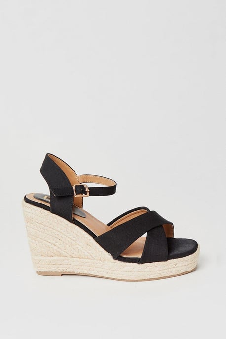 Roma Cross Strap Wedges