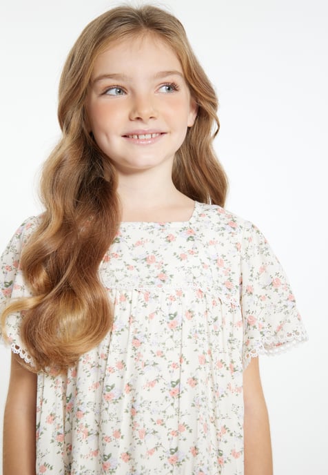 Dreimaster Kleid Mädchen (Kids) weiße Blume - Image 3