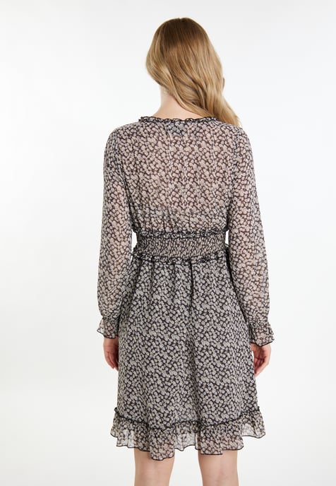 Dreimaster Kleid Damen schwarz/beige - Image 4