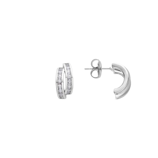 Luxenter rhodinierte Brillant-Zirkonia-Ohrringe - Axsy - Image 1