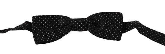 Dolce & Gabbana Schwarz Polka Dots Seide Verstellbare Hals Papillon Herren Fliege - Image 2